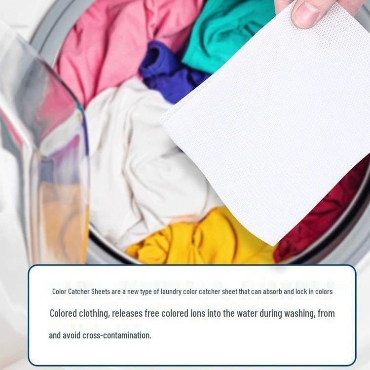 50-Pack Color Catcher Laundry Sheets - Anti-Color Bleeding & Staining Protection