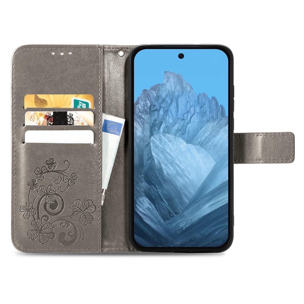 For Motorola Moto G86 5G Lærveske Firkløver Lommebok Telefondeksel