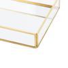 Vintage Metal Glass Storage Box Gold Rimmed Glass Jewelry Display Box Translucent Compartments Rectangular Gold Tray