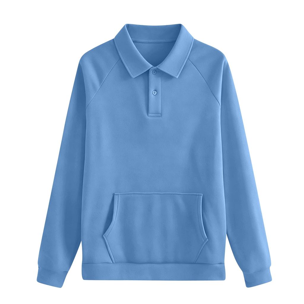 Women's Long Sleeve Button Down Sweatshirt with Collar and Pockets Casual Top