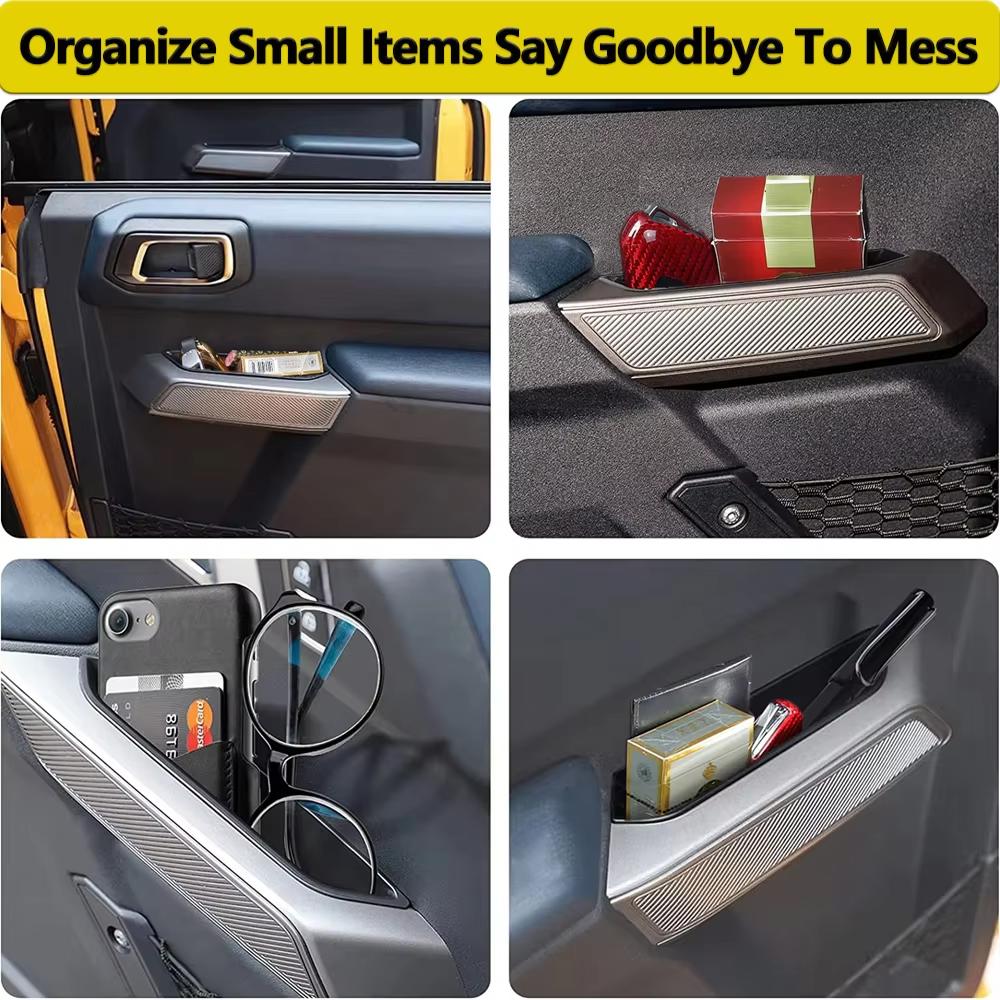Inner Door Grab Handle Trim Armrest Grab Tray Storage Organizer for Ford Bronco 2025-2026 Storage Accessories Interior Mouldings