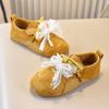 2025 Autumn Korean Retro Casual Shoes for Kids with Bow, Pearl, and Lace-up Design