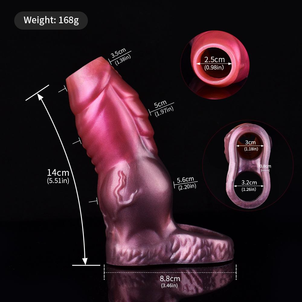 Silicone Penis Sleeve Condom Extender Soft Realistic Dildo Adult Sex Toy for Men Women Pegging Strap On
