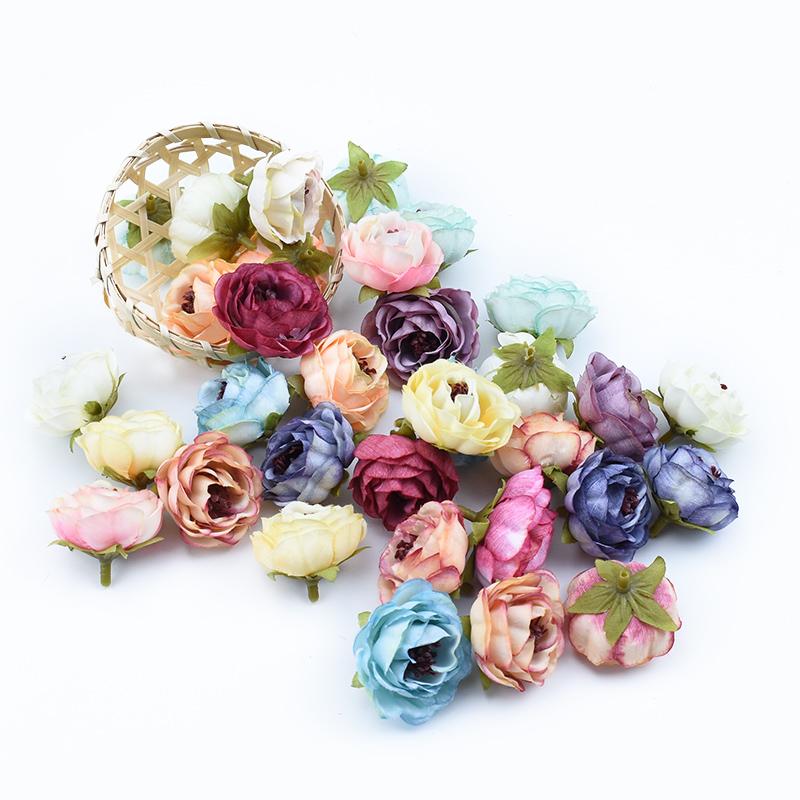 10 Stück Seidenrosen Köpfe Wand DIY Geschenke Süßigkeitenbox Hochzeit Heimdekoration Zubehör Scrapbooking Kunststoff Künstliche Blumen