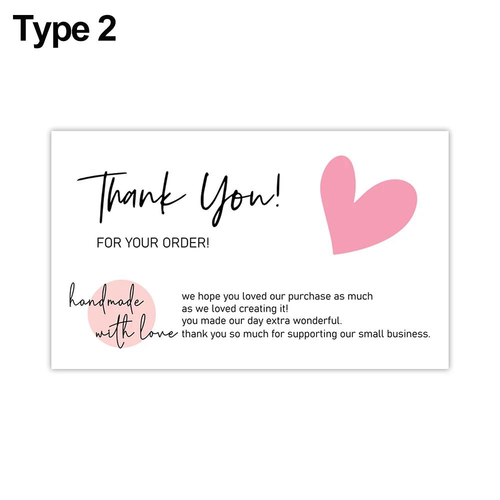 30Pcs Greeting Tags Thank You For Your Order Kraft Paper Card For Small Business DIY Crafts Gift Decoration Card Online Retail
