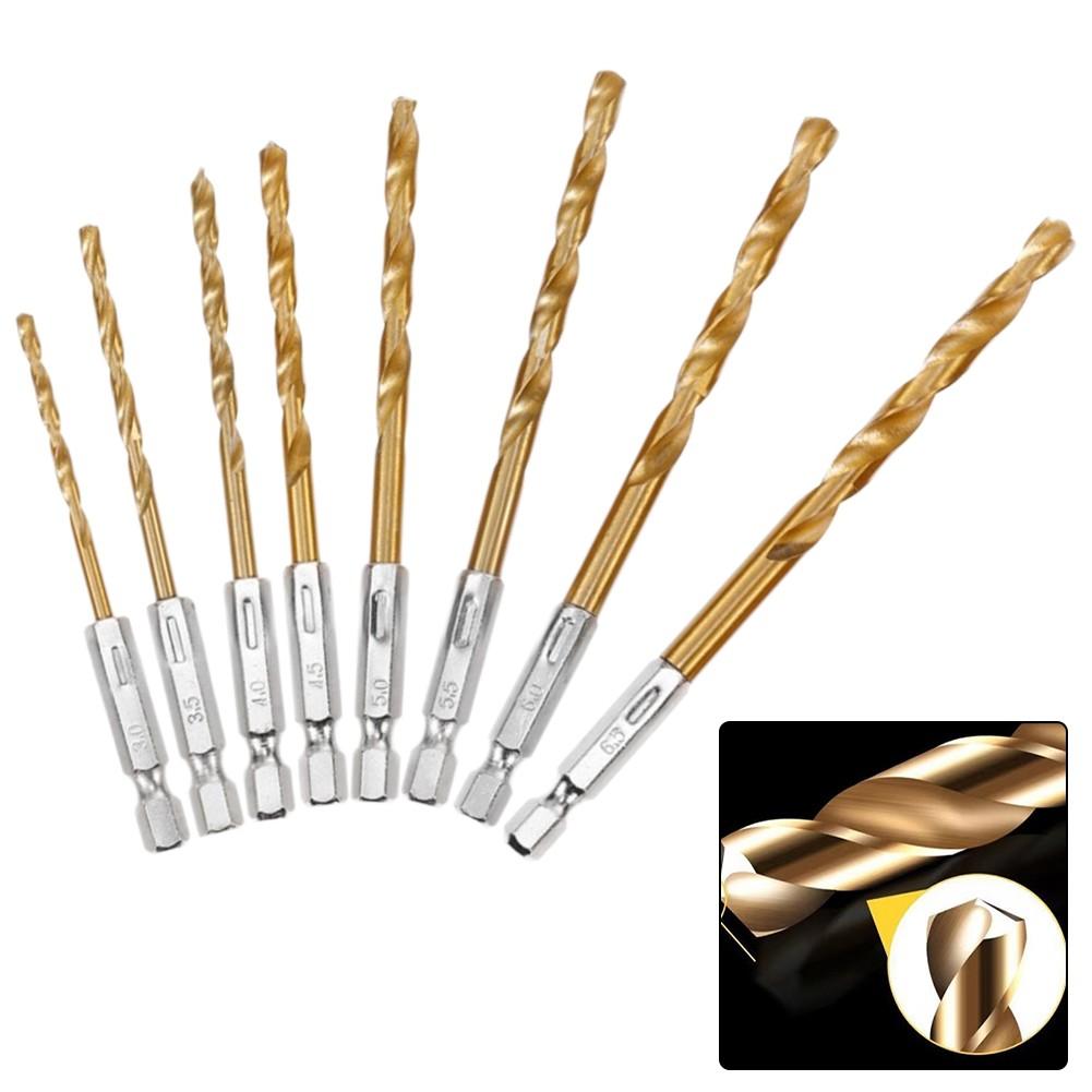 Optimal Performance for For Wood Metal and Marble Drilling 8Pcs Hex Shank Set