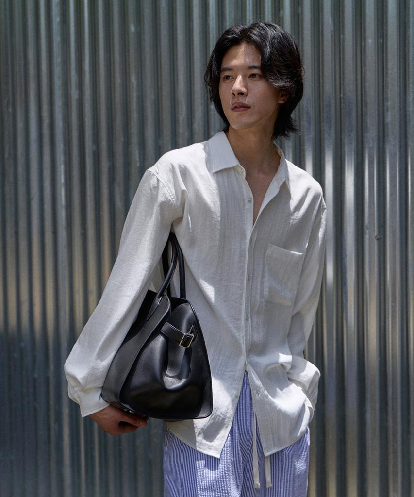 MOOD INSIDE Linen-Like Overshirt_White