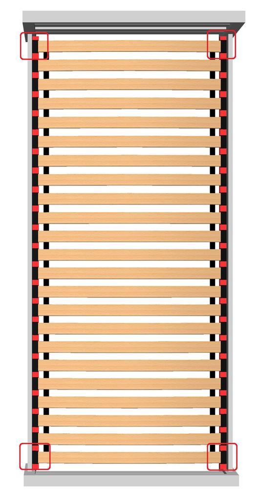 Rahmen aus Federleisten Flex 200x60 (17 Latten)