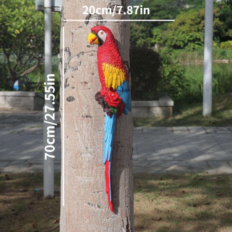 Golden Macaw Pendant Garden Sculpture - Resin Bird Home Décor
