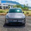 Gloss Black Front Lip & Side Skirts with Lights for 2025 Tesla Model Y Facelift, Includes Rear Lip, Front Splitter & Rear Diffuser.