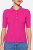 Women's Fashionable Stylish Sweater Mink Basic Polo Neck T-Shirt Look Knitwear Sweater