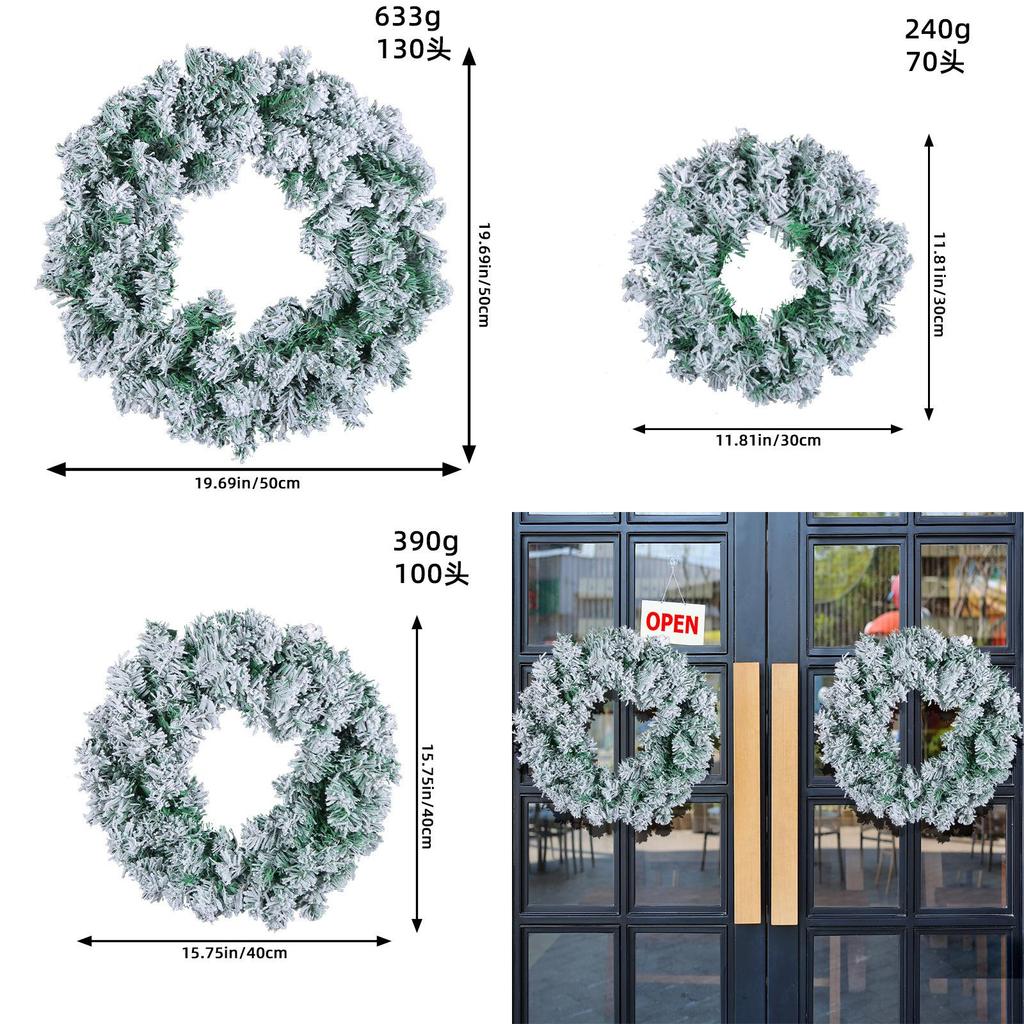 Trendy Christmas Wreath 2023 Snowy Pvc Vine Wreath For Festive Decor Small Medium And Large Sizes