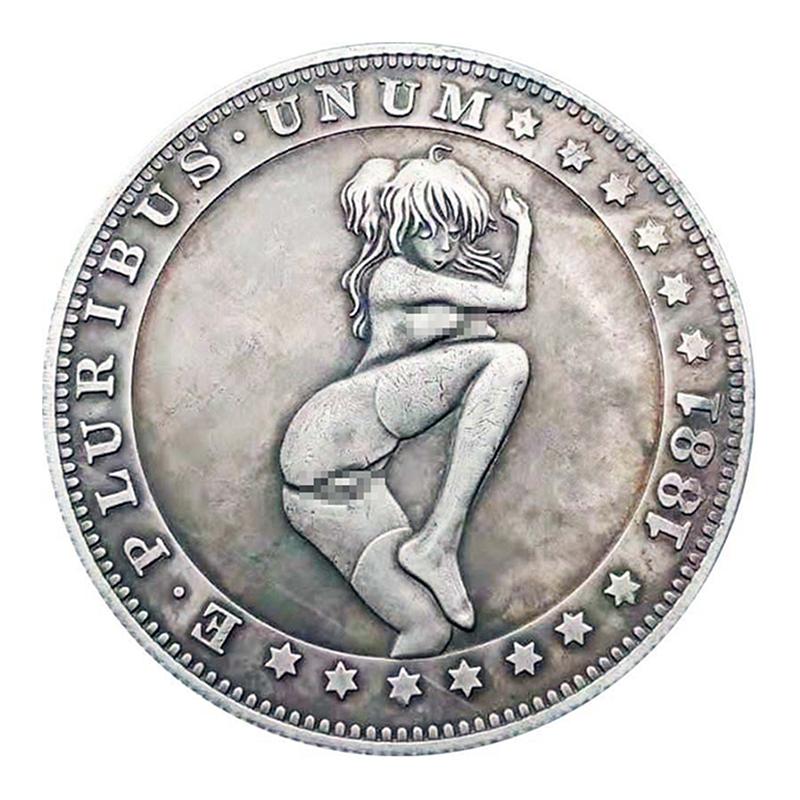 

Антикварная монета Хобо Сексуальная красавица Серебряная монета с медным покрытием Серебро для состаривания Коллекционные ремесла Изысканный подарок A1