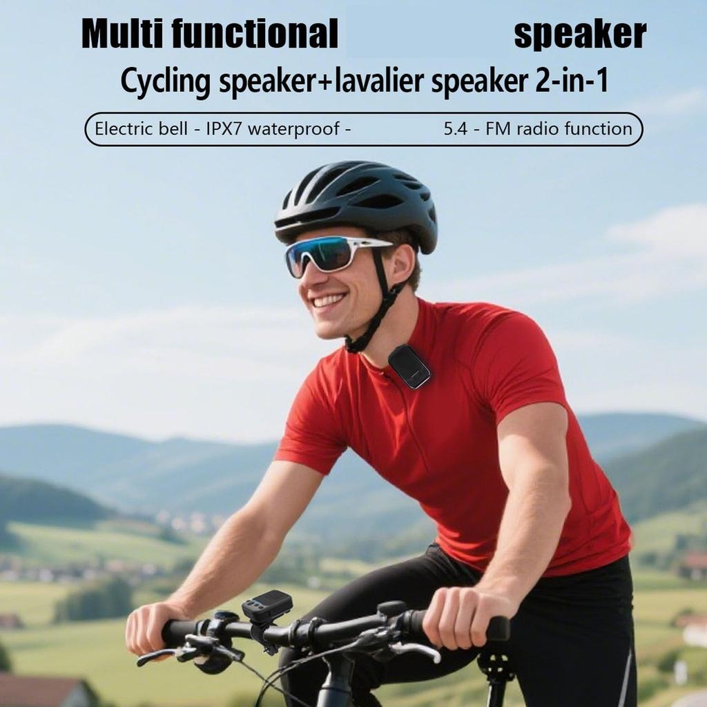 Sxhlseller Wearable Bluetooth Speaker, Portable Speaker with Built-in Clamp, 3W HD Sound, IPX7 Waterproof, Magnetic Mount, 5.4" Speed, for Cycling, Gy