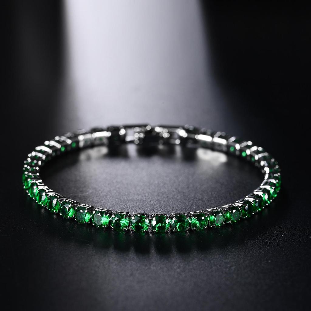 4.0 Zircon Full Diamond Tennis Bracelet - High-End Luxury Jewelry, Colorful & Elegant Design