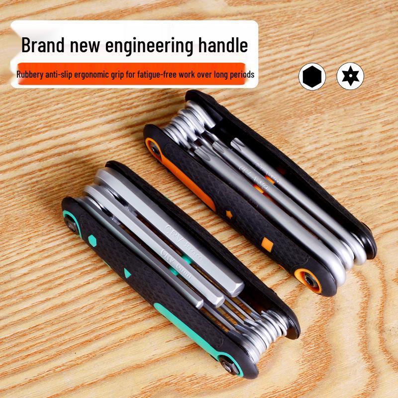 Hexagonal Folding Screwdriver & Hex Key Set: Multifunctional Bicycle Repair Tool Wrench