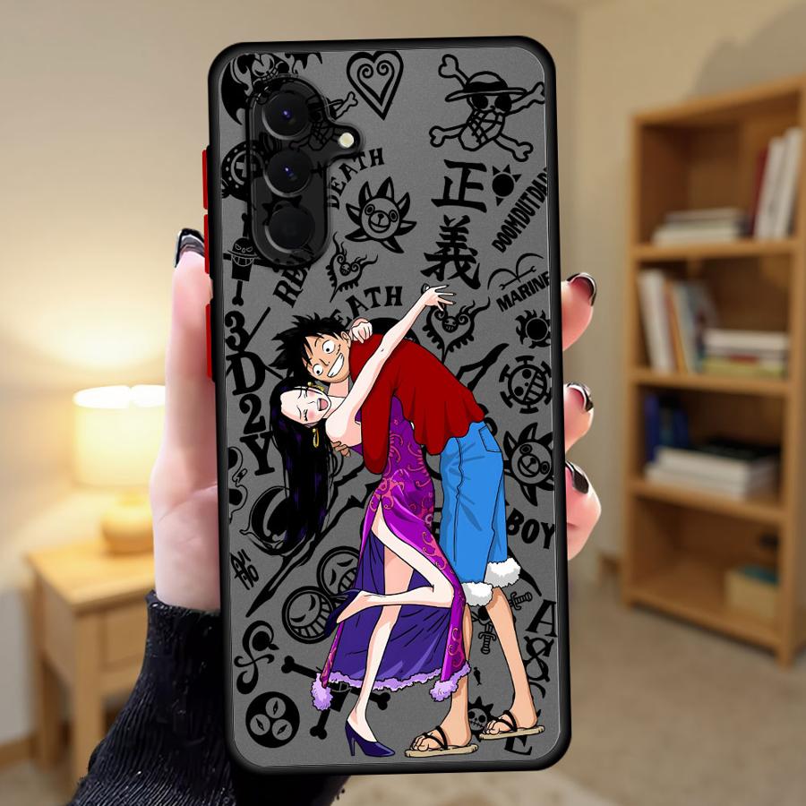 Case for Samsung Galaxy A35 A34 A36 A54 A14 A23 A16 A15 A56 A55 A53 A73 A33 A52S A72 A17 A52 Phone Cover One Piece Couple Luffy