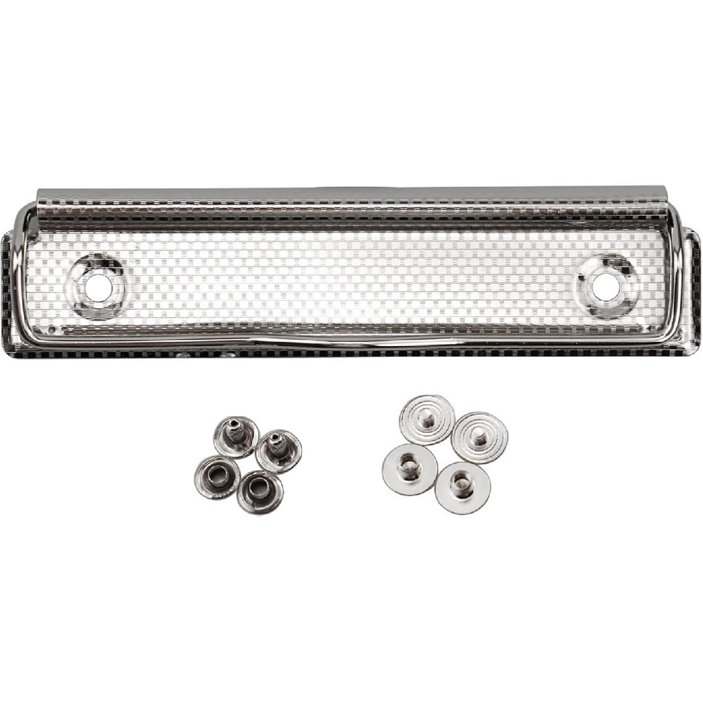 6 Pack Black Metal Clipboard Clips, 4.72" (12cm) Mountable Stainless Steel Clipboard Hardware with Rubber Grip and Hanging Hole for Document File