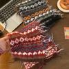 Warm Jacquard Knitted Scarf Wool Winter Wool Neckerchief Fair Isle Style Scarf  Apparel Accessories