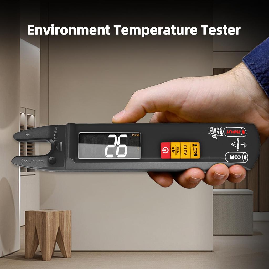 BSIDE Current Clamp Open Rechargeable Digital Meters Duty and Environmental Temperature DC/AC Tester, Jaw, Smart, Multimeter, Capacitance, Diode,