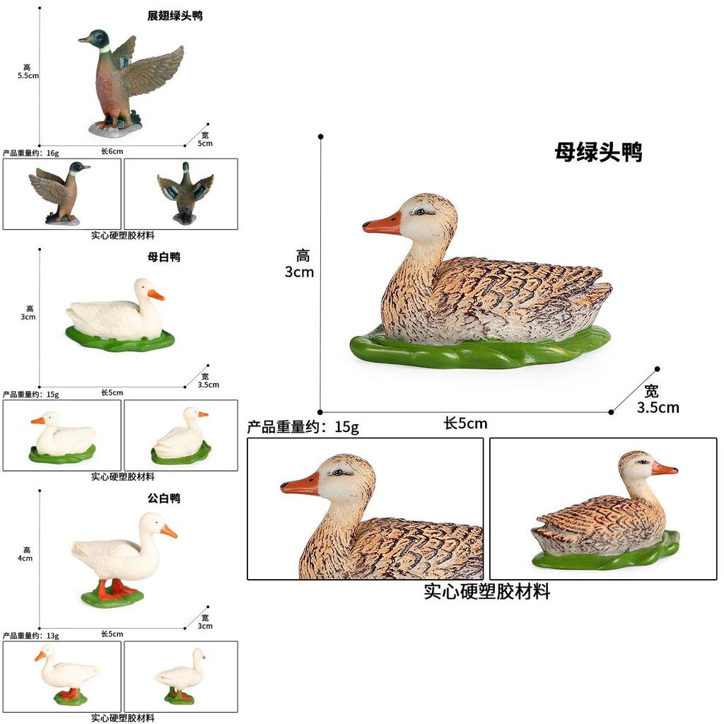Animal Model Toy Plastic Duck Figurine For Childs Educational Play