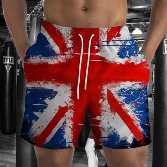 UK USA America United States Flag Boxing Muay Thai Kickboxing Shorts 3D Print Training Unisex Men Women Fitness Gym Sport Workout Casual Streetwear