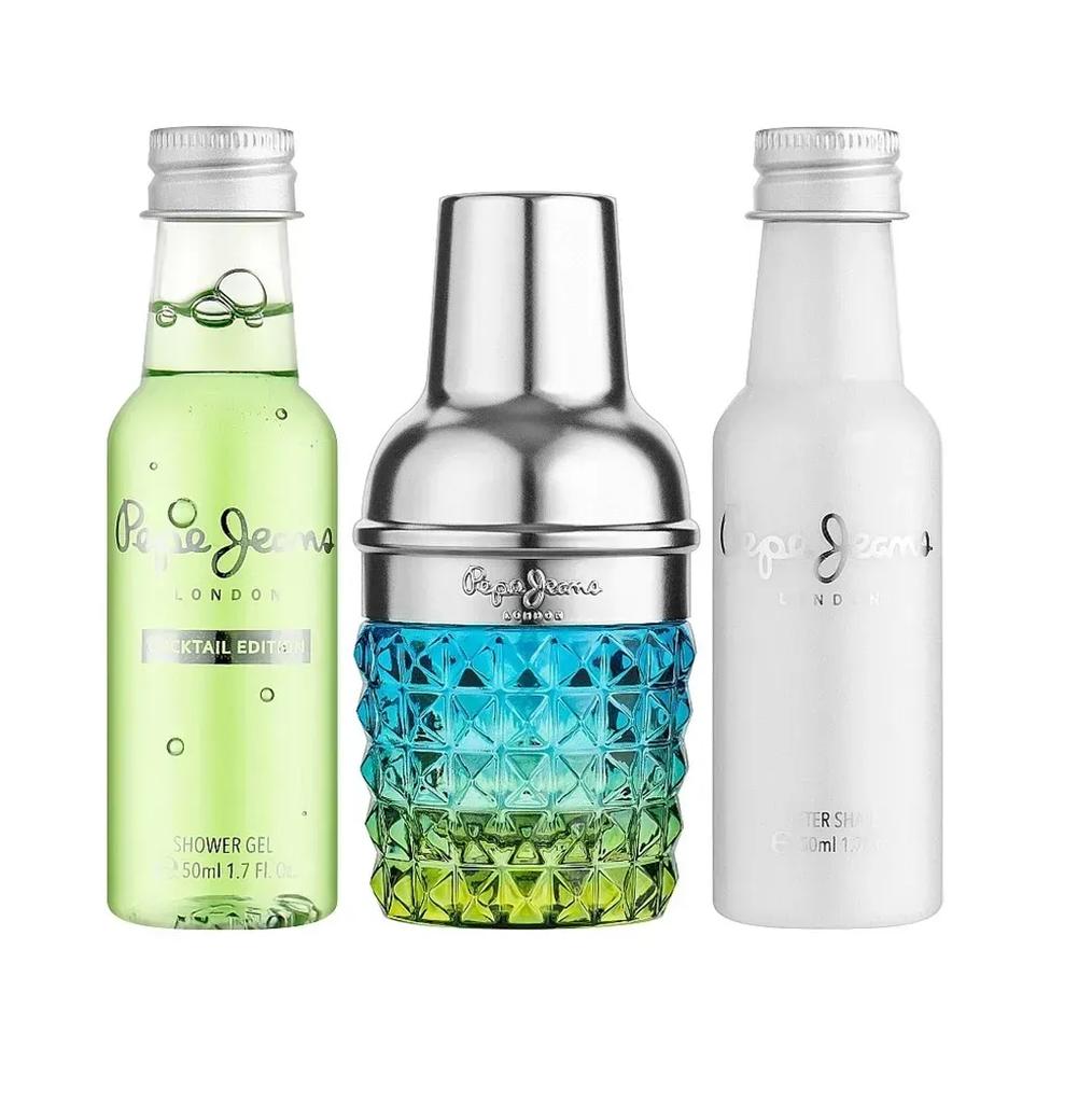 Parfümset Eau de Toilette für Herren Cocktail Edition 30 ml + Duschgel 50 ml + Aftershave 50 ml Pepe Jeans
