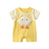 2025 New Style Girls' Pure Cotton Short-Sleeve Romper Newborn Baby Summer Thin One-Piece Crawling Suit Infant Duckling Summer Outfit