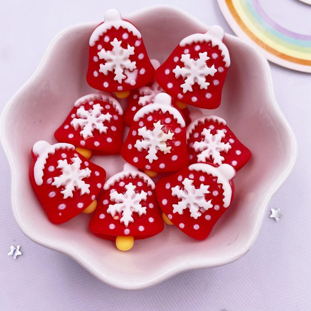 Смола Красочный Мультяшный Милый Рождественский Снеговик Колокольчик Голова Оленя Санта Клаус Дерево Плоская Фигурка 10ШТ Скрапбукинг DIY Декор Поделки