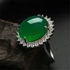 Grüne Natürliche Jade Ringe Glücksbringender Geschnitzter Edelstein Echter Schmuck Luxuriöser Verstellbarer Ring Vintage Charme Talismane Stein