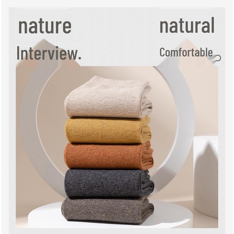 Svarta herrstrumpor i ren bomull till mitten av vaden - Varma, andningsbara och svettabsorberande för höst/vinter