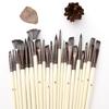 Artist Paint Brushes Set 23pcs Different Sizes Professional Paintbrush Nylon Hair Wooden Handle with Scraper Portable