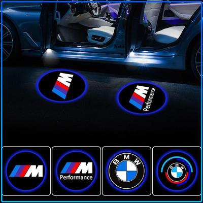 2Pcs Led Car Door Logo Emblem Welcome Light For M Performance 1 3 5 7 E53 E60 E61 E70 E71 E87 E90 E91 E92 E93 E97 F01 F02 F10 F20 F22 F30 F31 F80