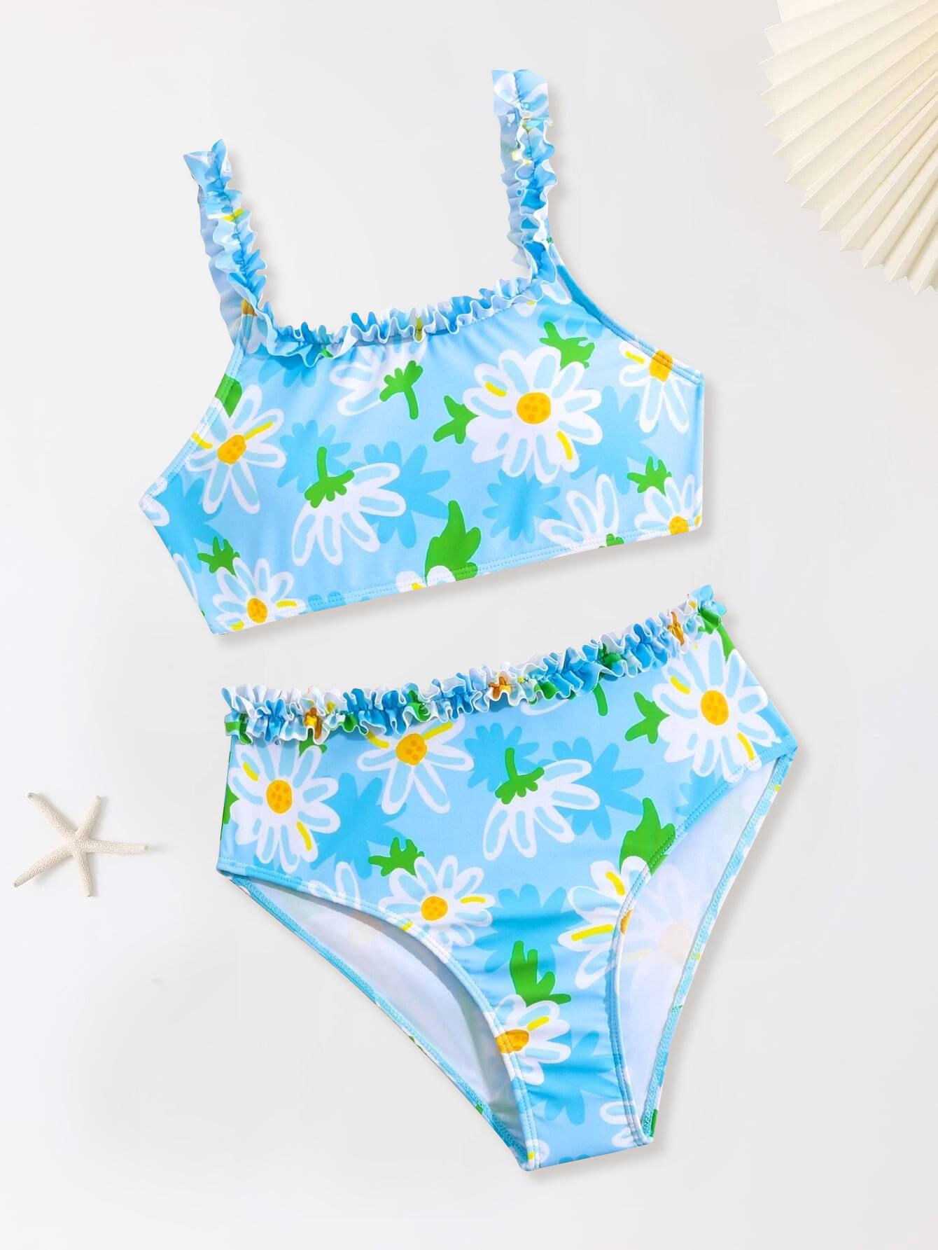 

2025 Цветочный раздельный купальник для девочек-малышек 10 Years