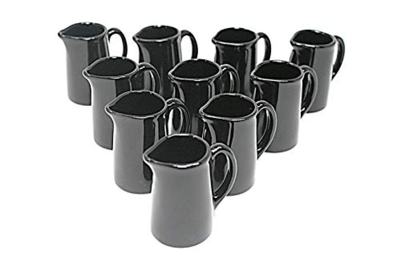 

Set of 10 Black Milk Pitchers for 2 People, ACS WEB SHOP, Ceramic Creamer, Commercial-Grade Pitchers, Made in Japan, Mino Ware, Black