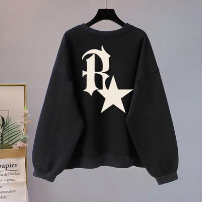 Damen Sweatshirt Herbst und Winter Modisch Ausländisch Fleecegefüttertes Oberteil