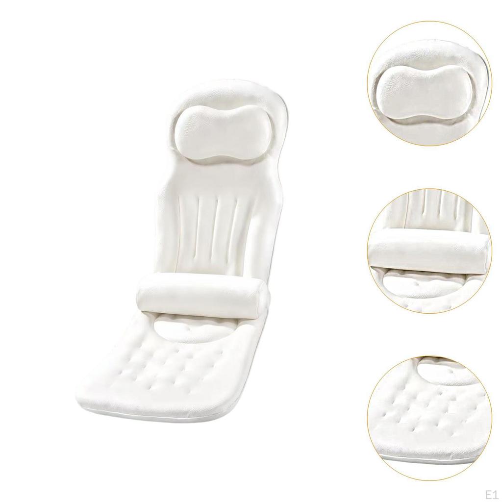 Bath Pillow for Optimal Back, Head And Neck Support – Versatile Gift, Comfortable with Suction
