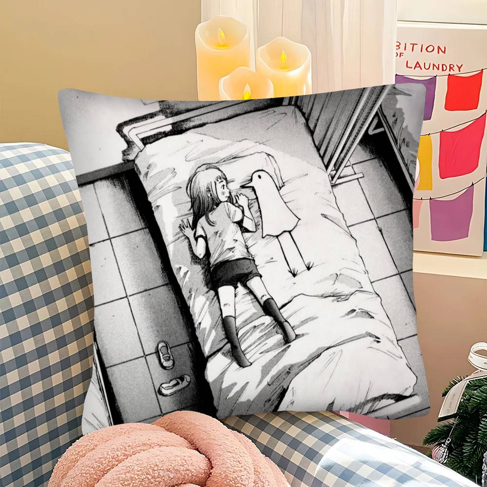 1Pc Goodnight Oyasumi Punpun Pillow Case Fashion Square Pillowcase Bedroom Sofa Room Ins Decoration Leisure