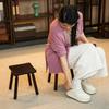 Taburete bajo de bambú natural para entrada de paso bajo, taburete pequeño mini de interior para cambiarse, taburete, taburete, reposapiés, escritorio, reposapiés, escalera, asiento,