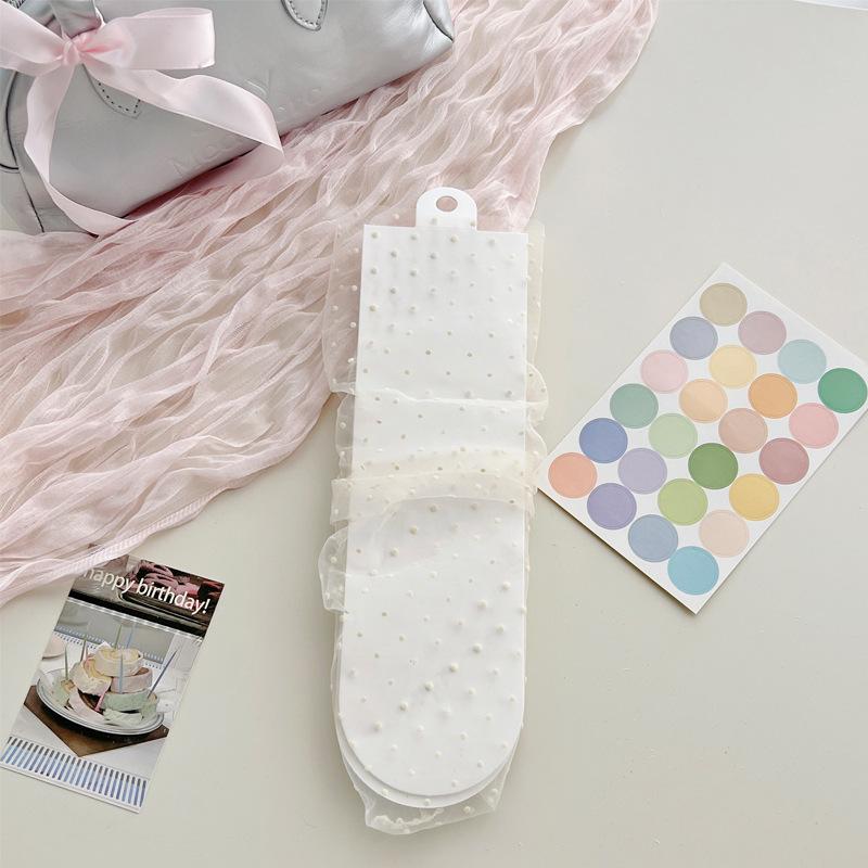 See Through Transparent Women Socks Colorful Star Summer Ultra-thin Nylon Loose Long Socks Women Sweet Girls Mesh Lace Socks Sox