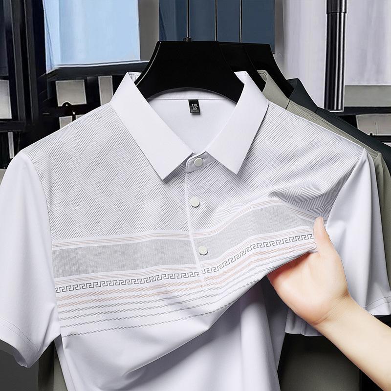 

Ciphertext Short Sleeve Men S Polo Shirt Medium Business Casual Lapel Top Men S 4XL