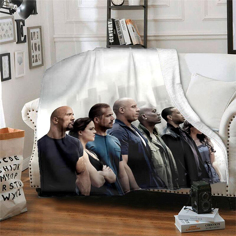 1pc Blanket Fast and Furious Print Design, Lightweight Blanket for Sofa, Bed- Soft &Warm, Gift for All Seasons like Christmas, Halloween