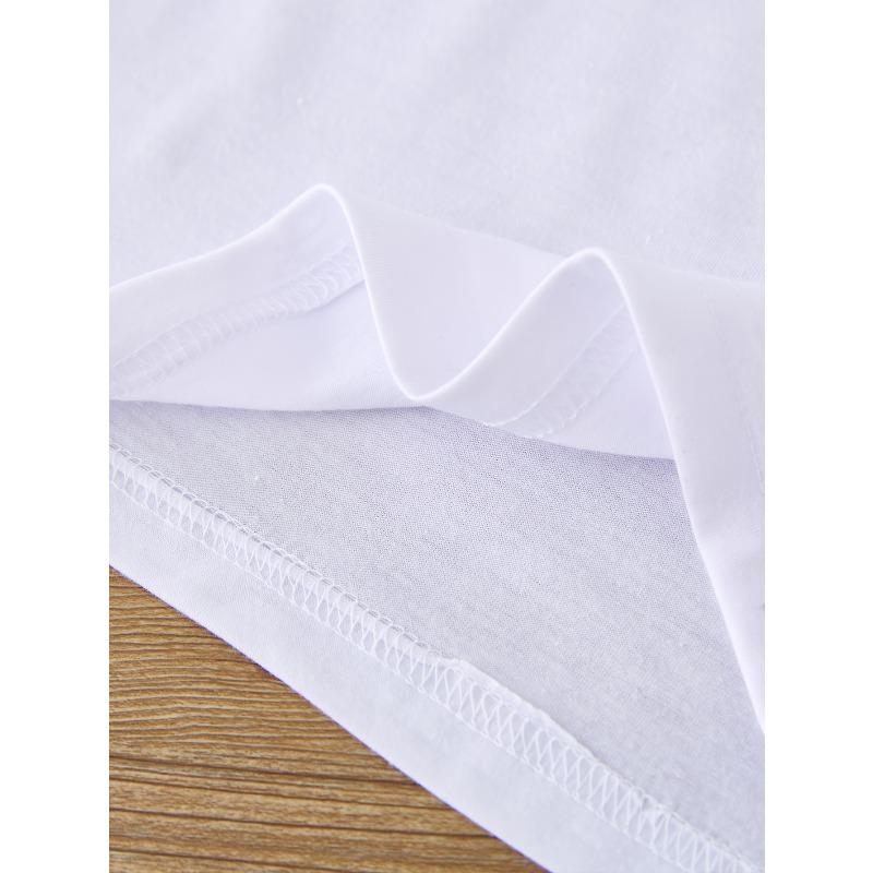 European Size Boys Round-neck Short-sleeved T-shirt with Unique English Patterns DAD'S Little DUDE