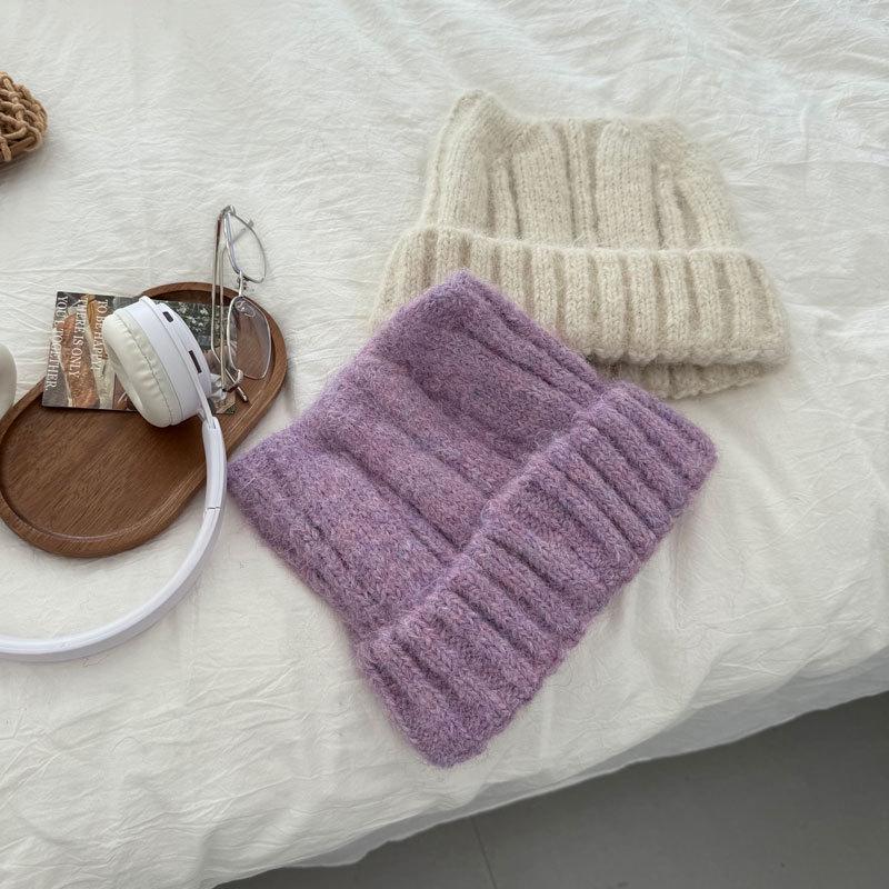 Cute Cat Ear Wool Hat for Women: Stylish Autumn/Winter Ear Protection, Personality Show, Warm Knitted Skullcap
