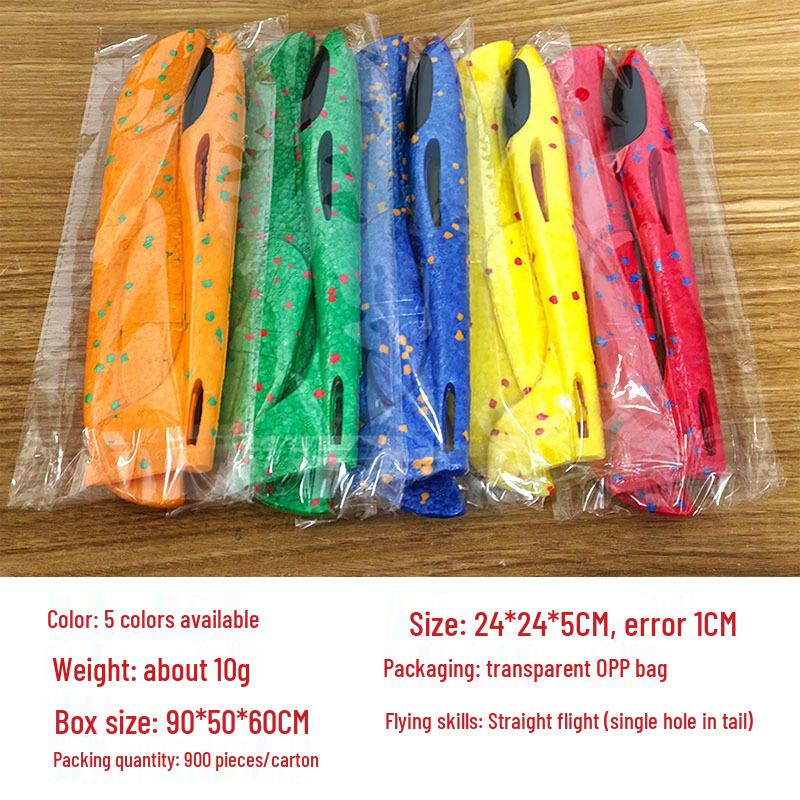 Children's 48CM Luminous Foam Glider Toy - Pure White Model for Outdoor Play