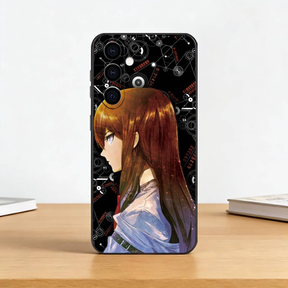 Steins Gate Anime Phone Case For Samsung Galaxy A73,A72,A71,A70,A53,A52,A51,Soft Silicone Black Cover