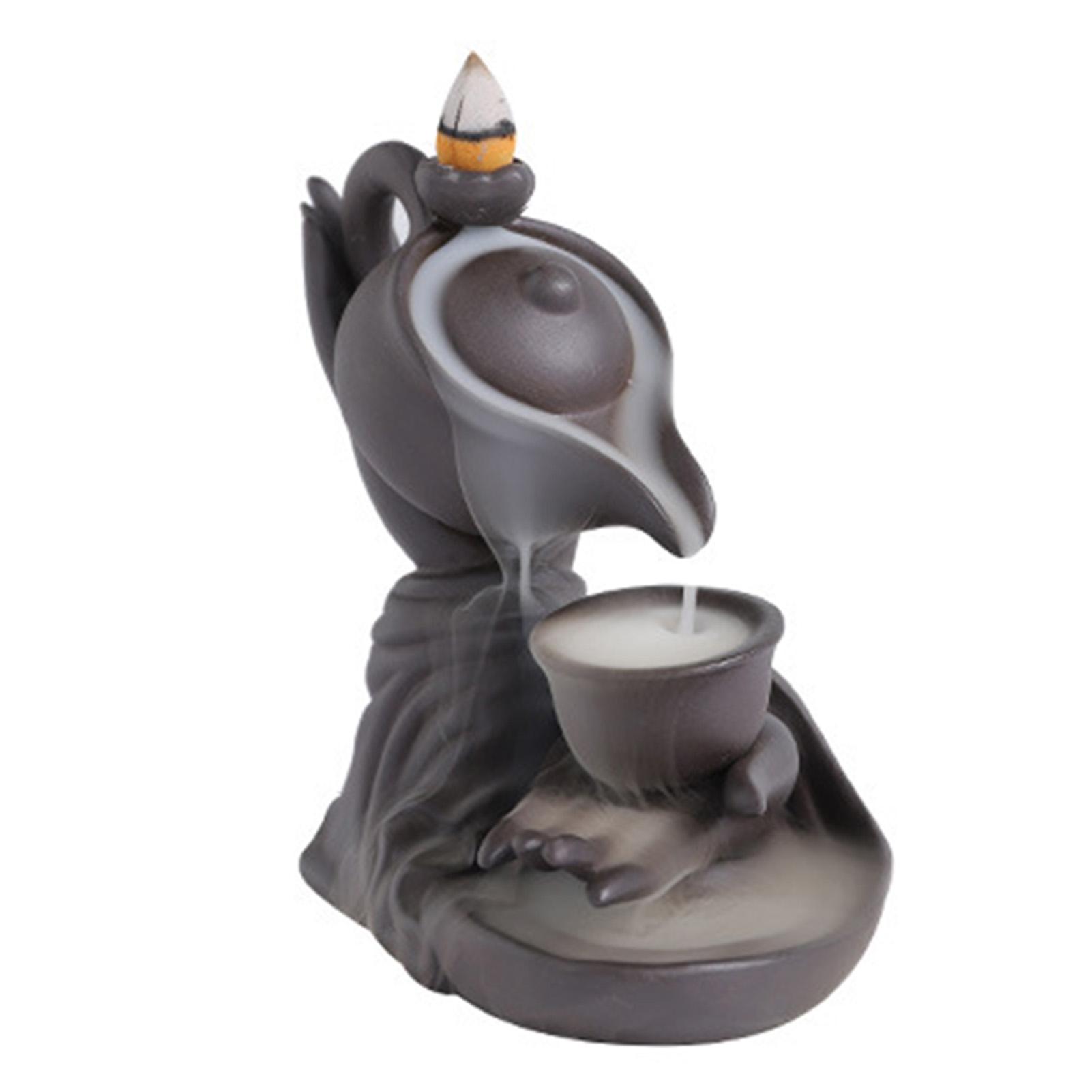 Buddha s Hand Backflow Incense-Burner Ceramic Waterfall Backflow Smokings Ambiances Effect Meditation Aid For Living Room Shelf чёрный
