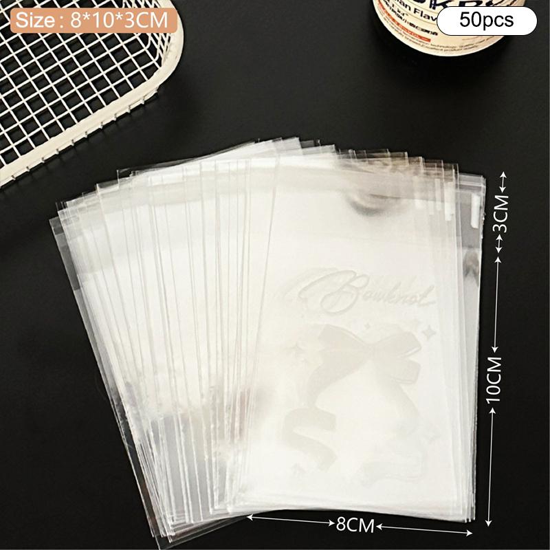 50 ks Roztomilé kreslené uzavíratelné sáčky Samolepící kreativní sáčky na cukroví Malé sáčky na sladkosti Sáčky na svačinu Dárkové balení sáček