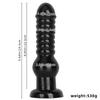 24.5cm Black PVC Beaded Dildo Masturbator Butt Plug Anal Dilator Sex Toy Realistic Dick Big Penis