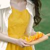 Women's Yellow Sleeveless Dress, Perfect for Summer Beach Vacation Photos; Stylish Maxi Dress